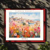 Vibrant Flower Market in Italy Travel Poster