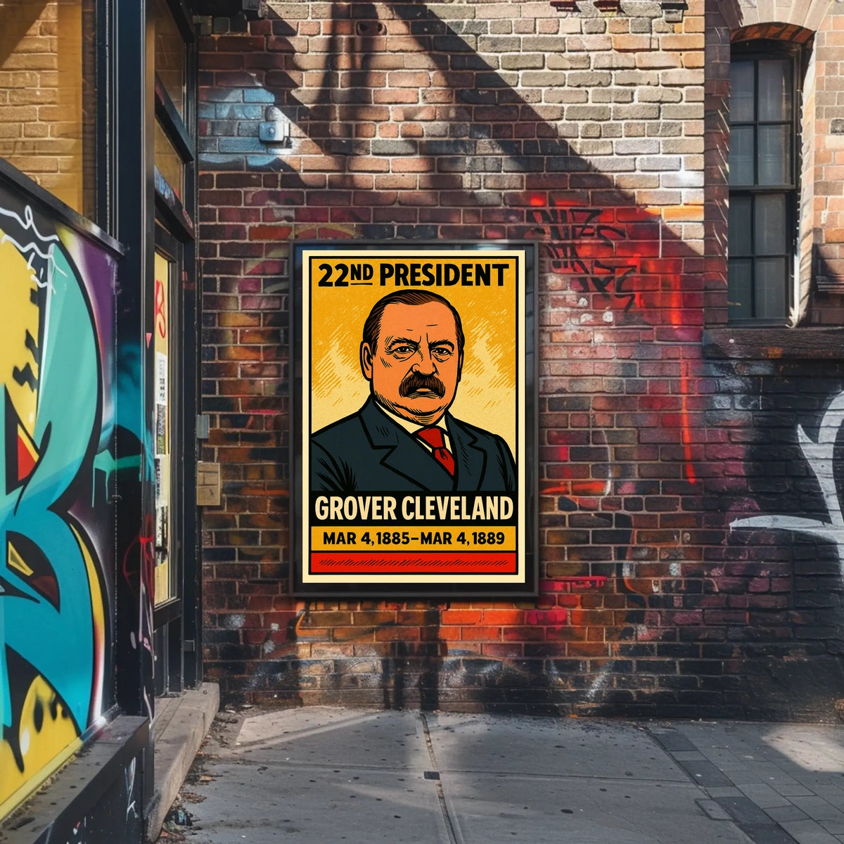 Grover Cleveland 22nd President of the United States Inked Comic Style Poster
