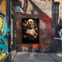 Tiger sunglasses jungle scene – Artistic Animal Poster