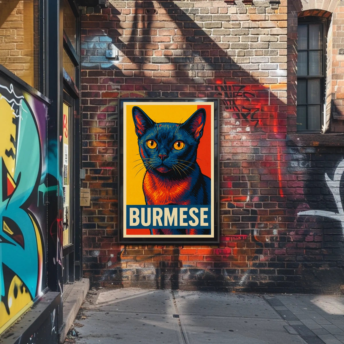 Vibrant Burmese Cat Poster