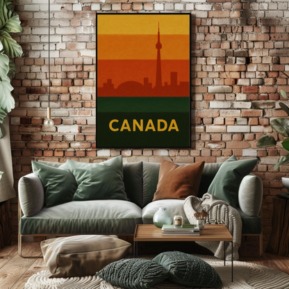 Toronto's Iconic Skyline Vintage Travel Poster