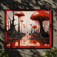 Surreal Mushroom World in Fantasy or Mythology Poster