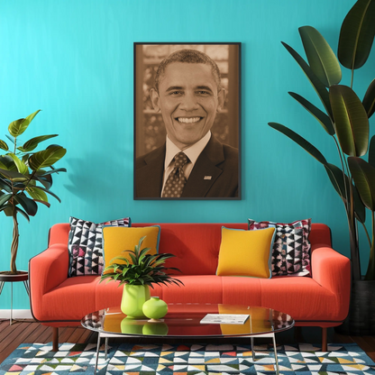 Barack Obama 44th President Sepia Photo