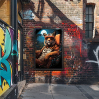 Lush Tropical Tiger Sitting Sunglasses Animal Poster