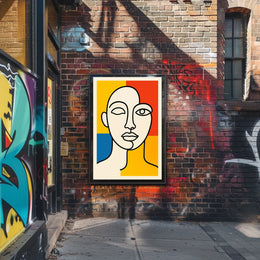 Abstract Portrait in Primary Colors Poster