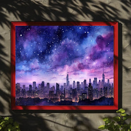 Starry Cityscape Poster