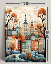 Enchanted Autumn Cityscape Poster