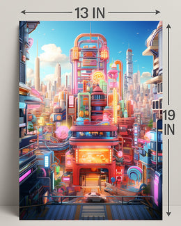 Neon Cityscape Poster