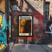 Boston Heritage Poster Vintage Travel Wall Art