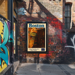 Boston Heritage Poster Vintage Travel Wall Art