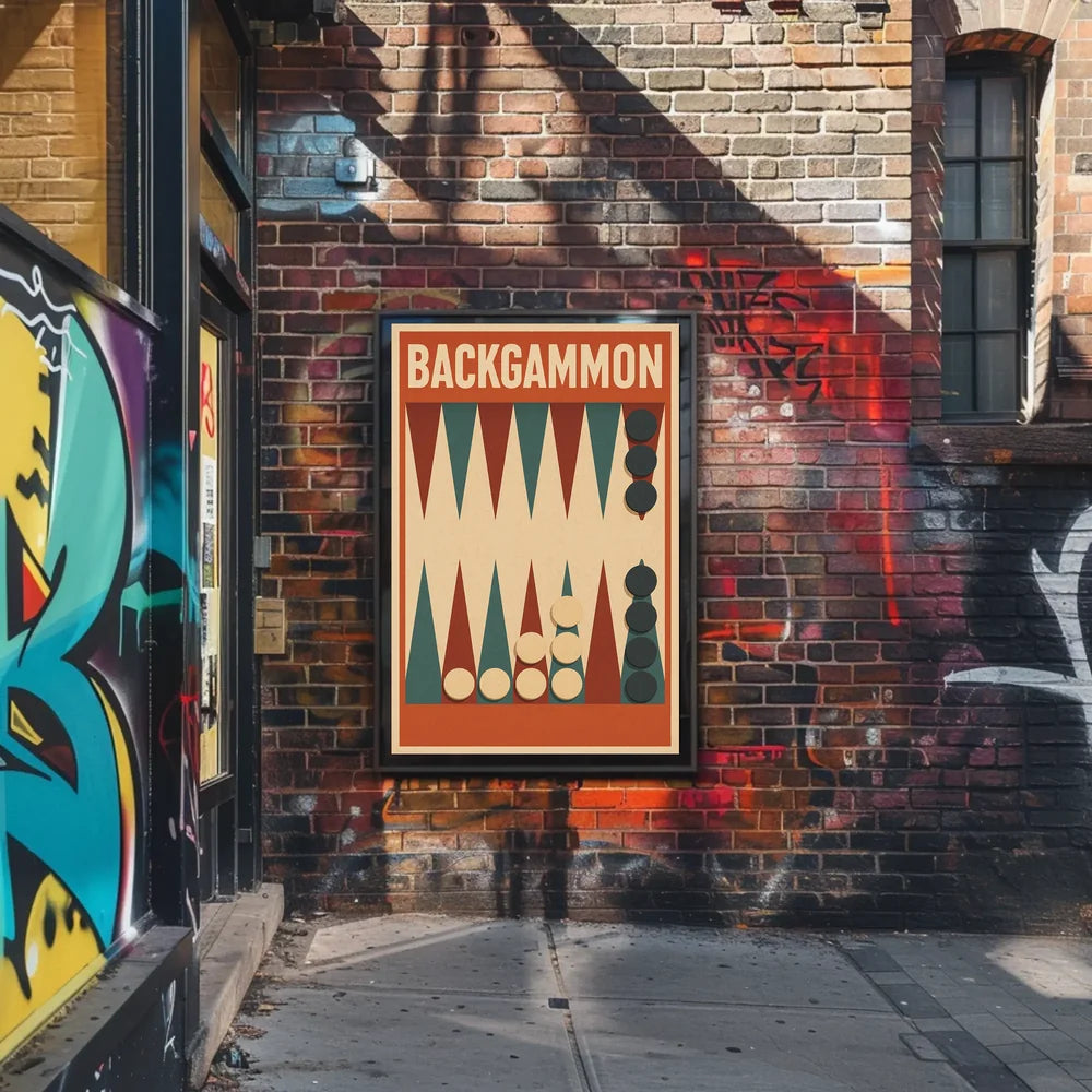Backgammon Vintage Style Board Game Art Poster