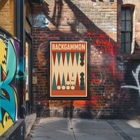 Backgammon Vintage Style Board Game Art Poster