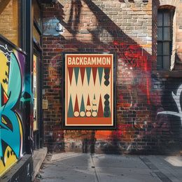 Backgammon Vintage Style Board Game Art Poster
