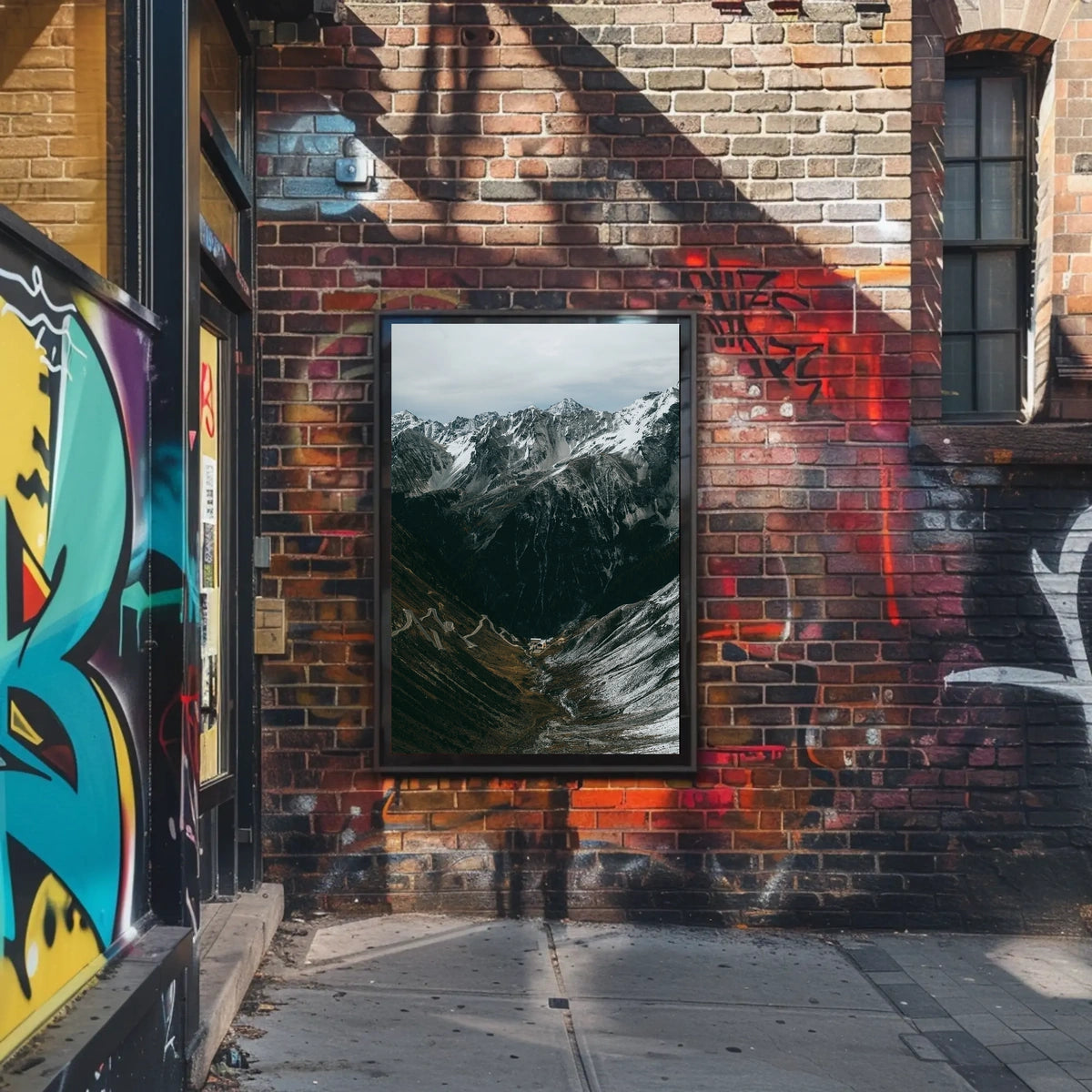 Majestic Alpine Landscape Photorealistic Adventure Poster