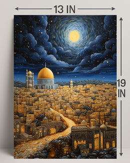 Moonlit Cityscape Poster