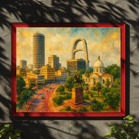 Urban Landscape with Monument Poster
