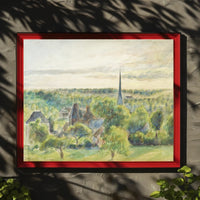 Serene European Village Scene in Artistic Poster