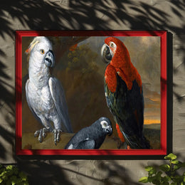 Exotic Parrots in Jungle Wildlife Animal Poster