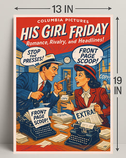 His Girl Friday A Classic Newsroom Comedy Poster PosterGoat
