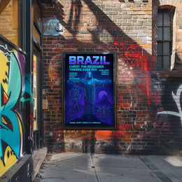 Brazil - Christ the Redeemer and Carnival Celebration Poster PosterGoat