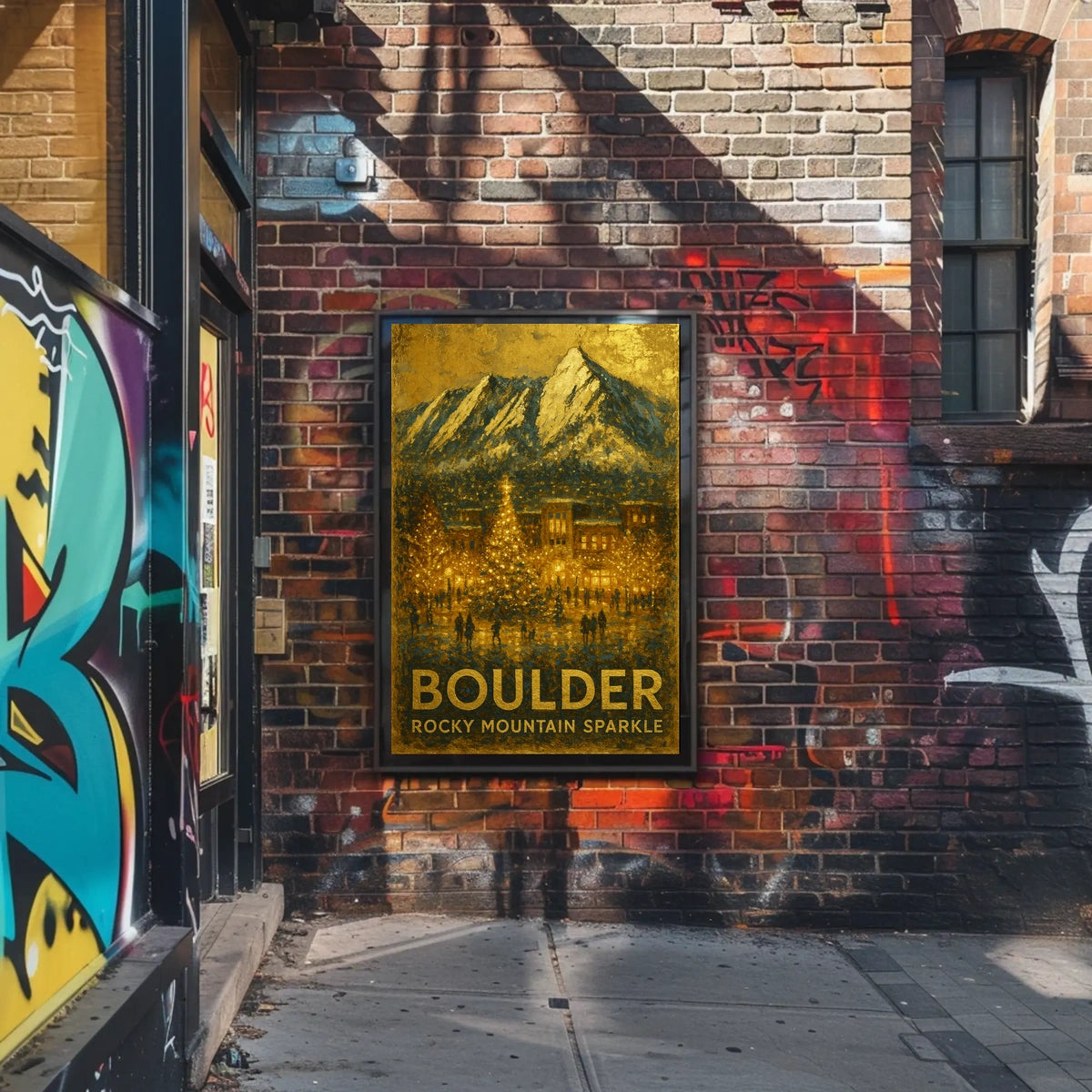 Boulder Rocky Mountain Sparkle Poster