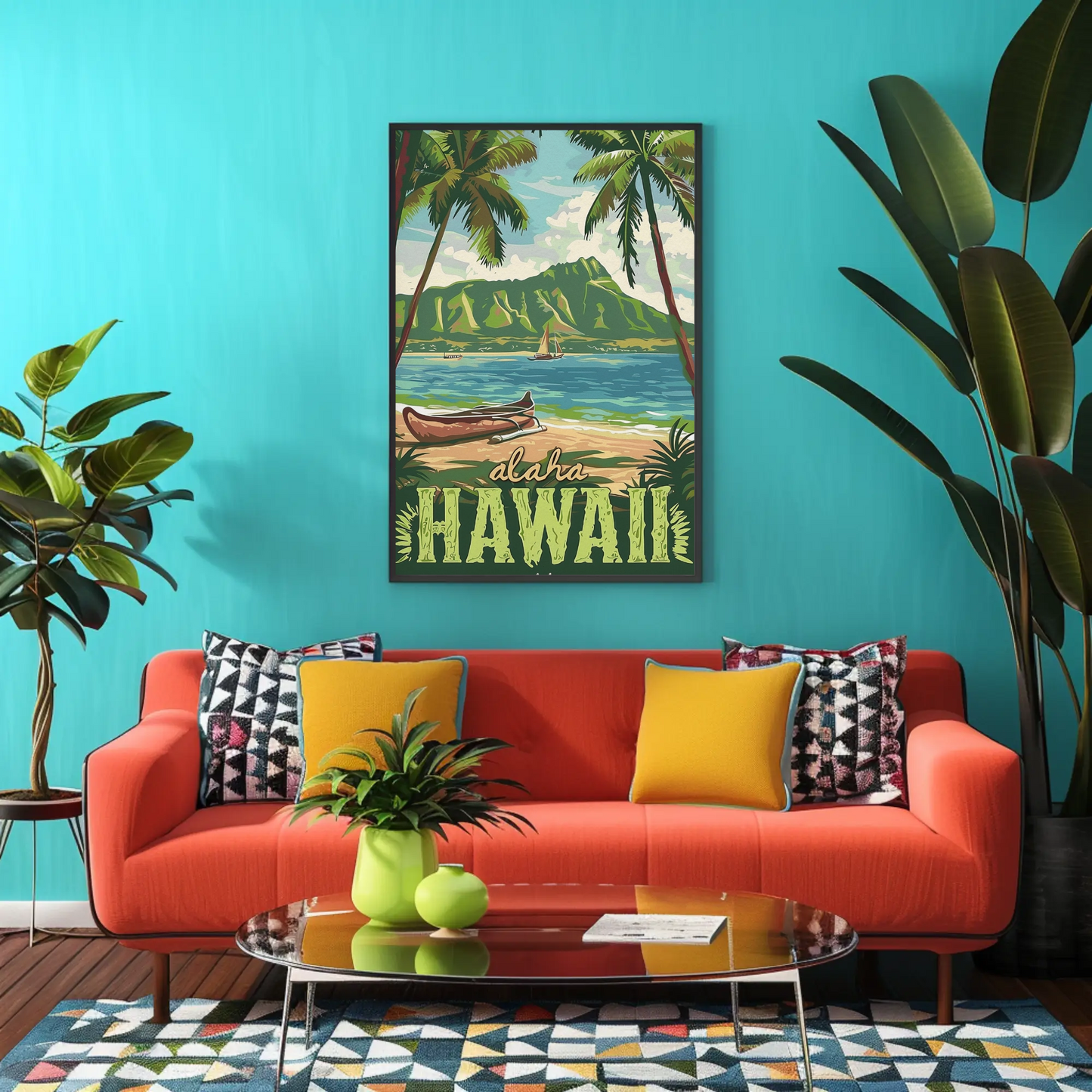 Aloha Hawaii Beach Vintage Poster