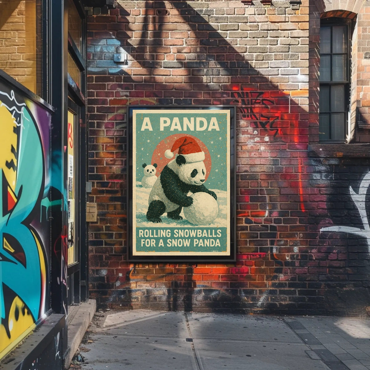Winter Panda Scene Poster