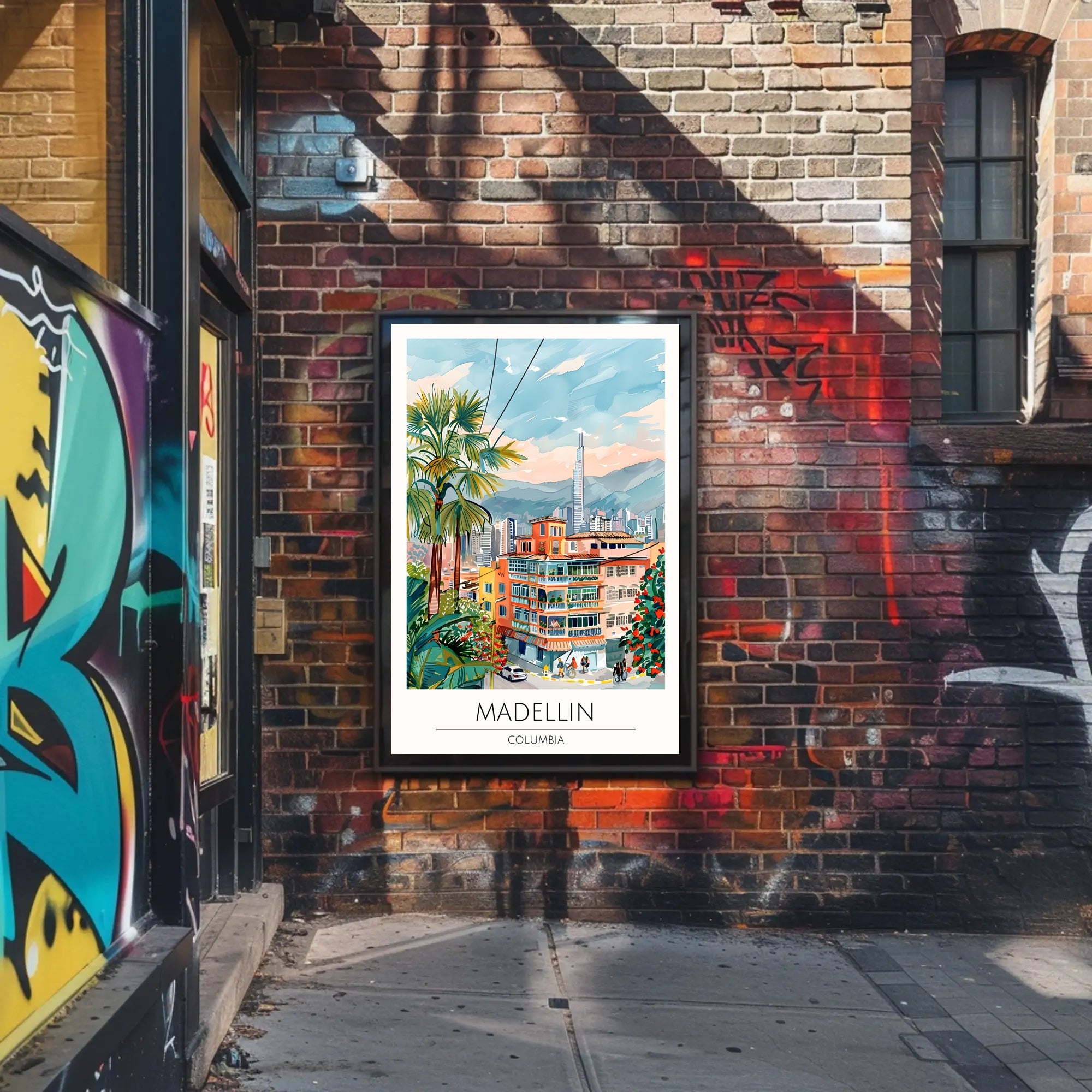 Medellin Cityscape Poster PosterGoat