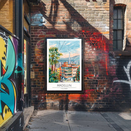 Medellin Cityscape Poster PosterGoat