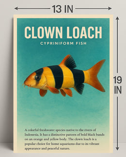 Clown Loach Fish Wall Art Print Decor PosterGoat