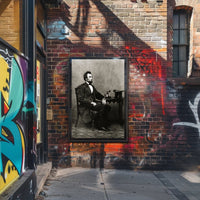Abraham Lincoln Seated Light Background Poster Print PosterGoat