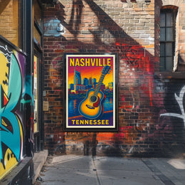 Nashville, Tennessee Music City Vibes Poster