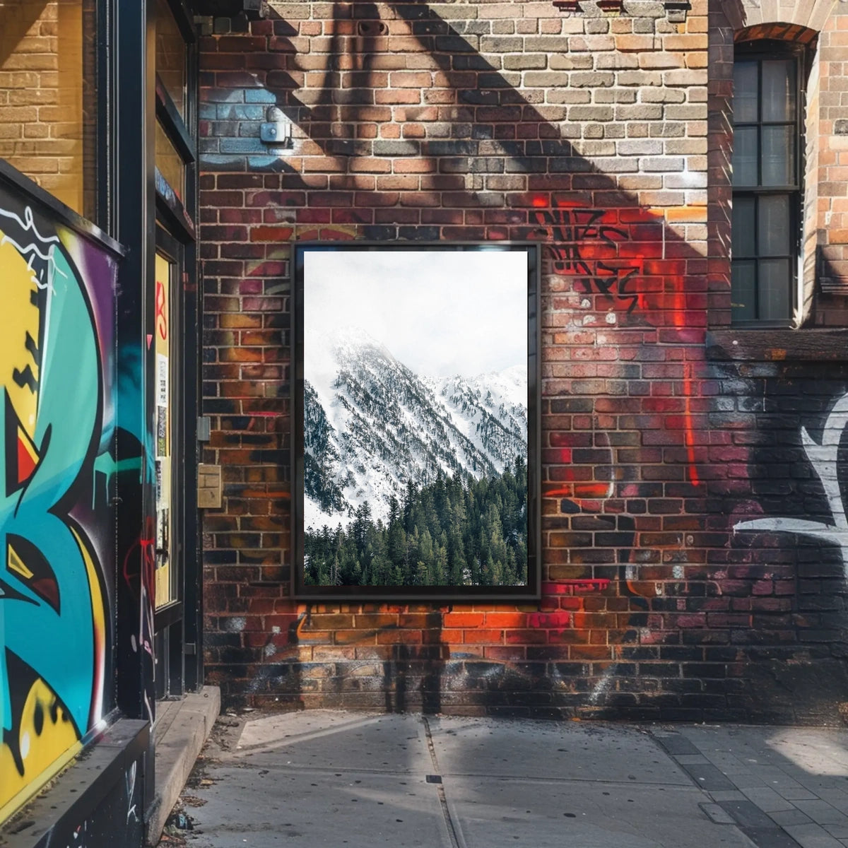 Serene Winter Landscape Photorealistic National Park Poster