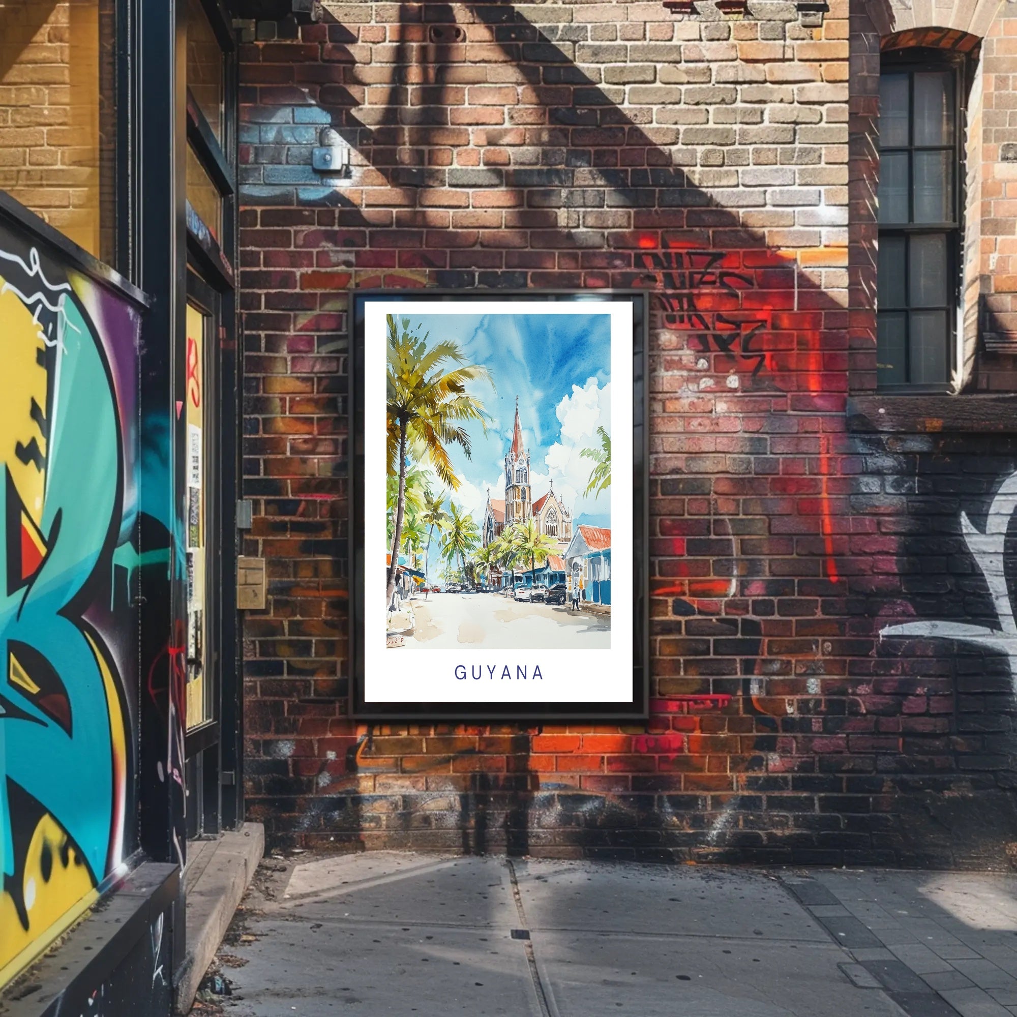 Vibrant Streets of Guyana Poster PosterGoat