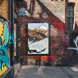 Winter Serenity Cabin in Snowy Alps National Park Poster