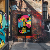 Statue Of Liberty NYC Skyline Poster Abstract Wall Art