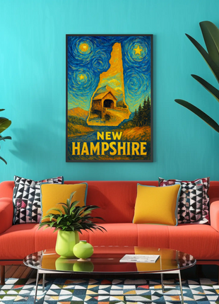 New Hampshire Starry Night Poster