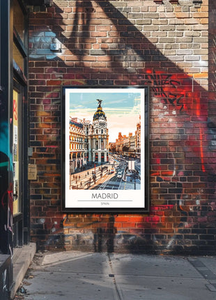 Madrid Urban Landmark Vibrant Digital Art Travel Poster