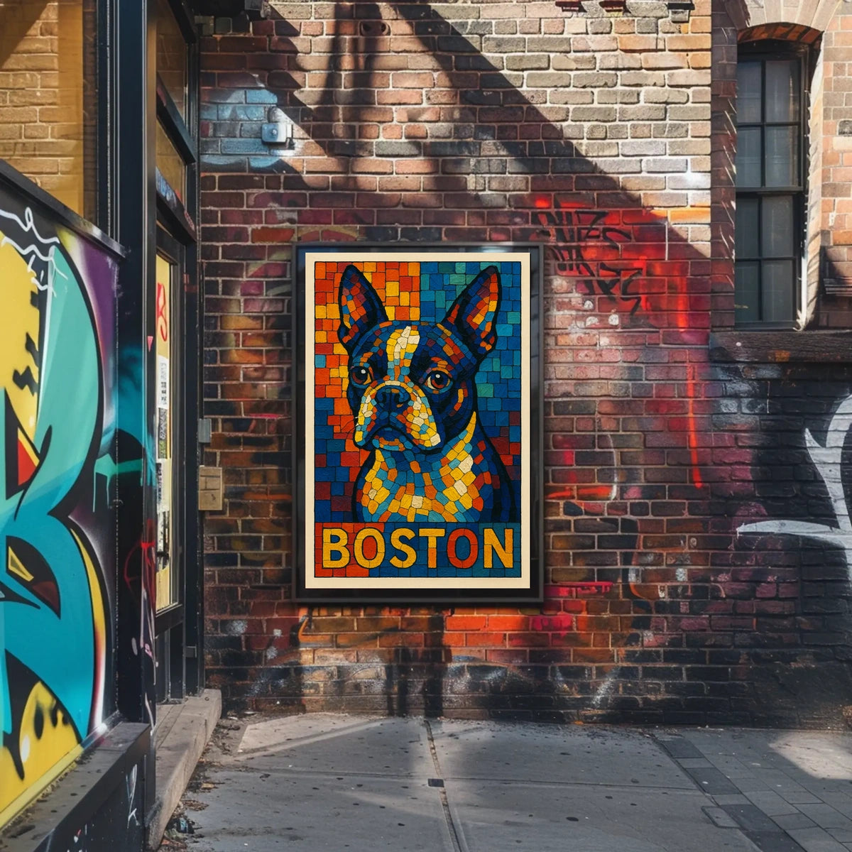 Boston Terrier Mosaic Poster