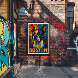 Boston Terrier Mosaic Poster