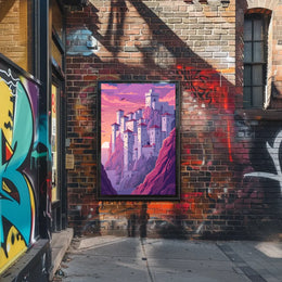 Mystical Castle on Cliffside Fantasy Poster