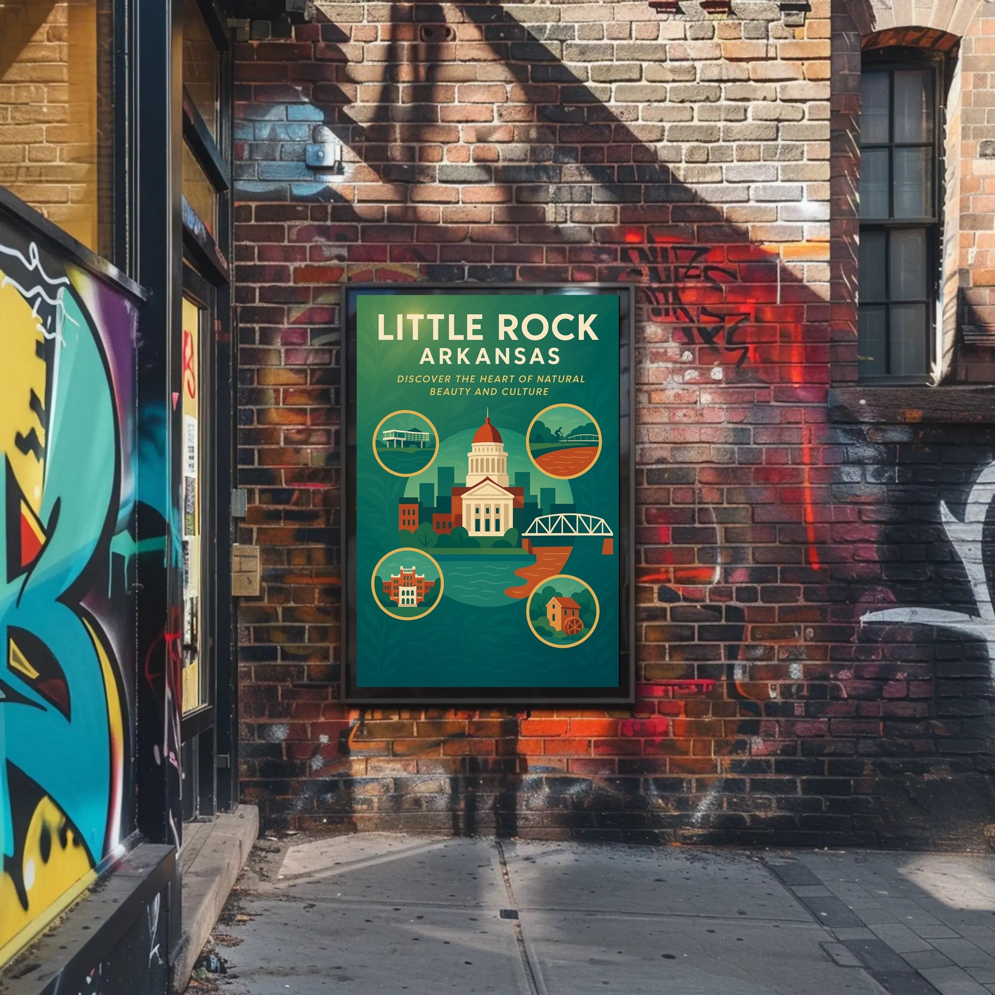 Little Rock, Arkansas Discover Natural Beauty and Culture Poster PosterGoat
