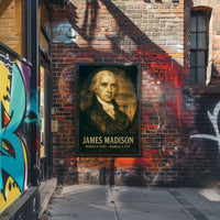 James Madison 4th President of the United States Double Exposure Poster
