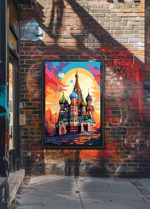 Vibrant Russian Landmark Illustration Cultural or Heritage Poster