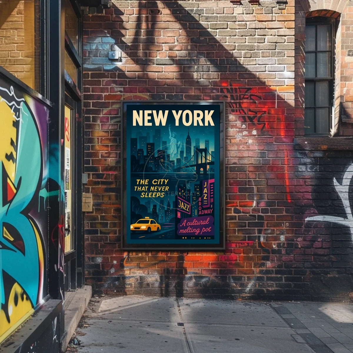 New York City Retro Travel Art Poster