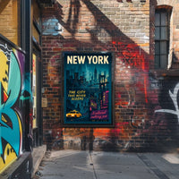 New York City Retro Travel Art Poster