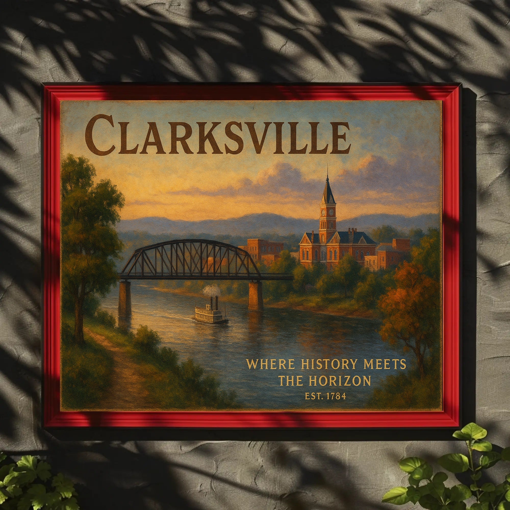 Clarksville Travel Poster Where History Meets Horizon