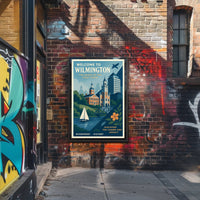 Wilmington Riverfront Charm in Vintage Urban Cityscape Poster PosterGoat