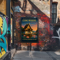 Luang Prabang Cultural Treasure Photorealistic Travel Poster
