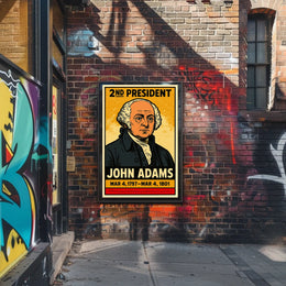 John Adams 2nd President of the United States Inked Comic Style Poster
